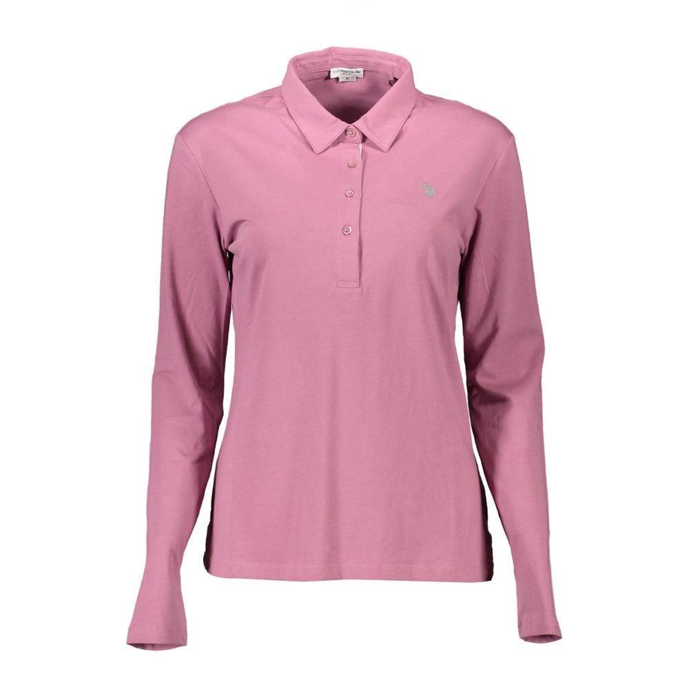 U.S. POLO ASSN. Pink Cotton Women Polo Shirt - Hilstor
