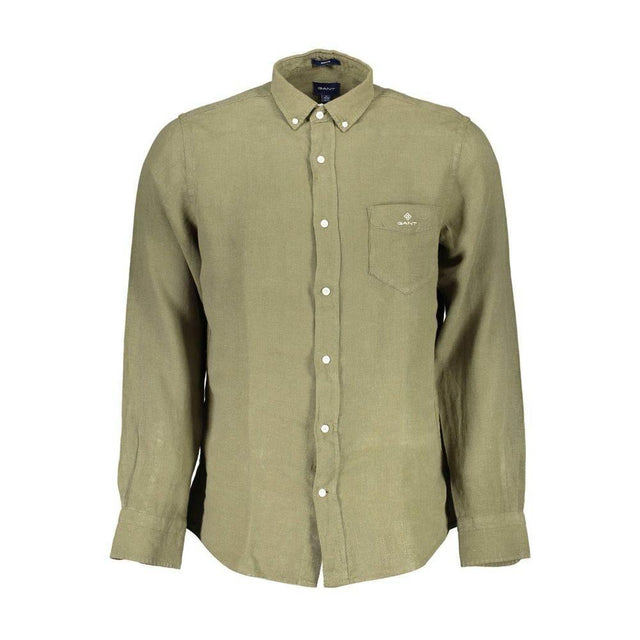 Gant Green Linen Men Shirt - Hilstor