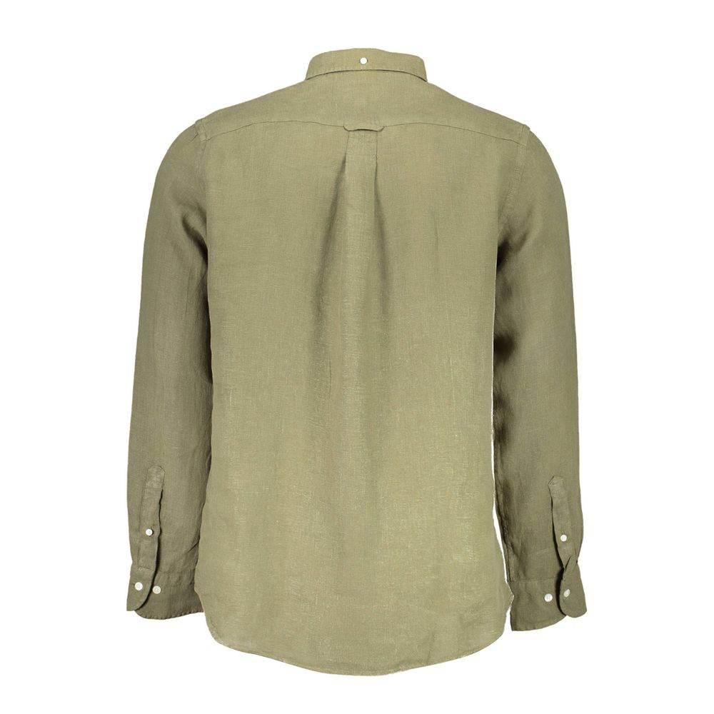 Gant Green Linen Men Shirt - Hilstor