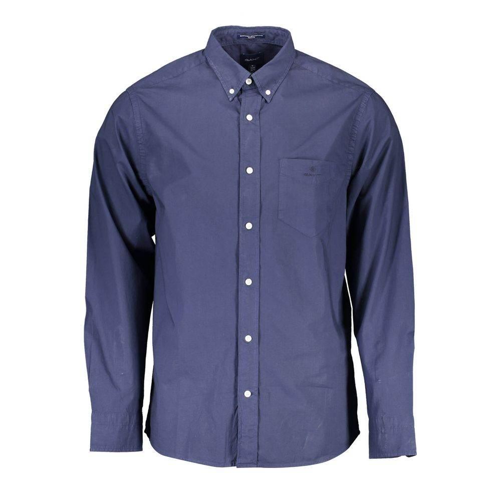 Gant Blue Cotton Men Shirt - Hilstor