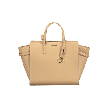 Calvin Klein Beige Polyester Women Handbag - Hilstor