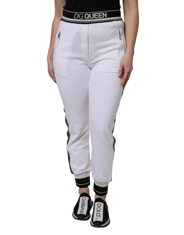 Dolce & Gabbana White Cotton Stretch Jogger Sweatpants Pants - Hilstor