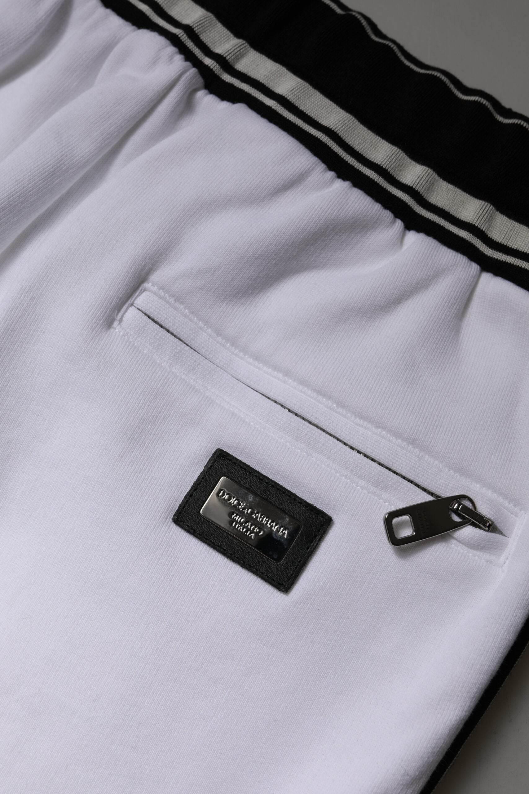 Dolce & Gabbana White Cotton Stretch Jogger Sweatpants Pants - Hilstor