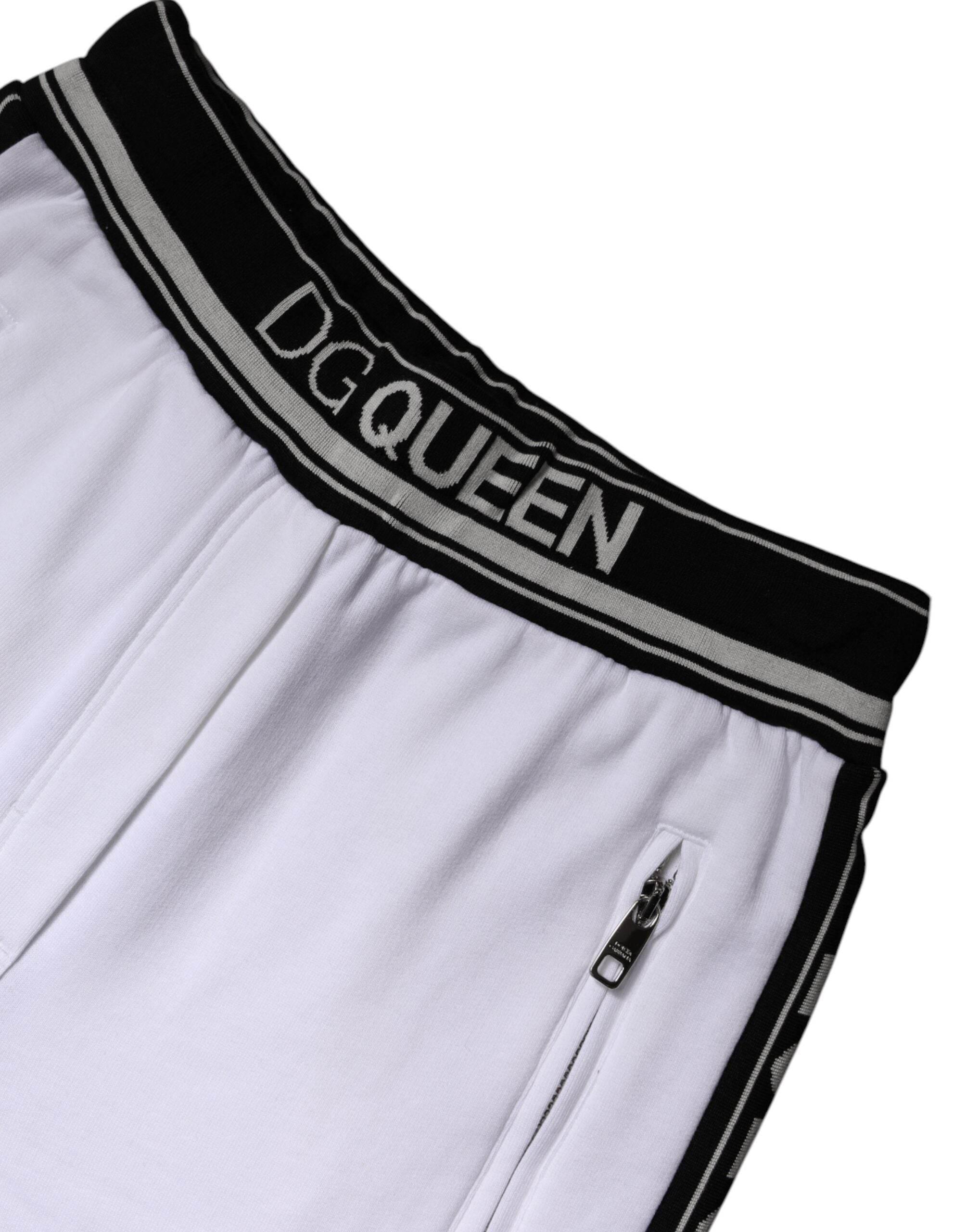 Dolce & Gabbana White Cotton Stretch Jogger Sweatpants Pants - Hilstor