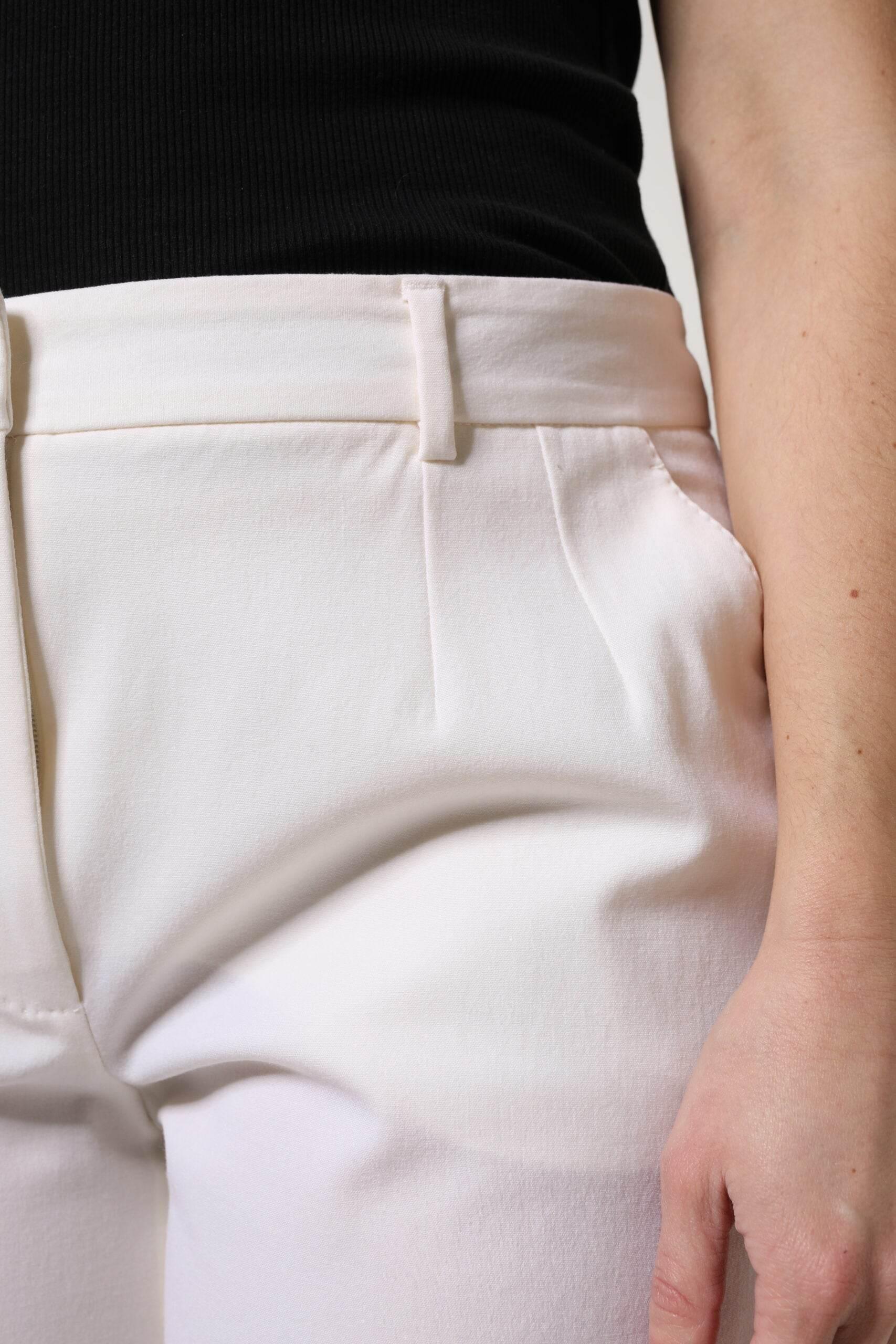 Dolce & Gabbana White Wool Mid Waist Wide Leg Pants - Hilstor
