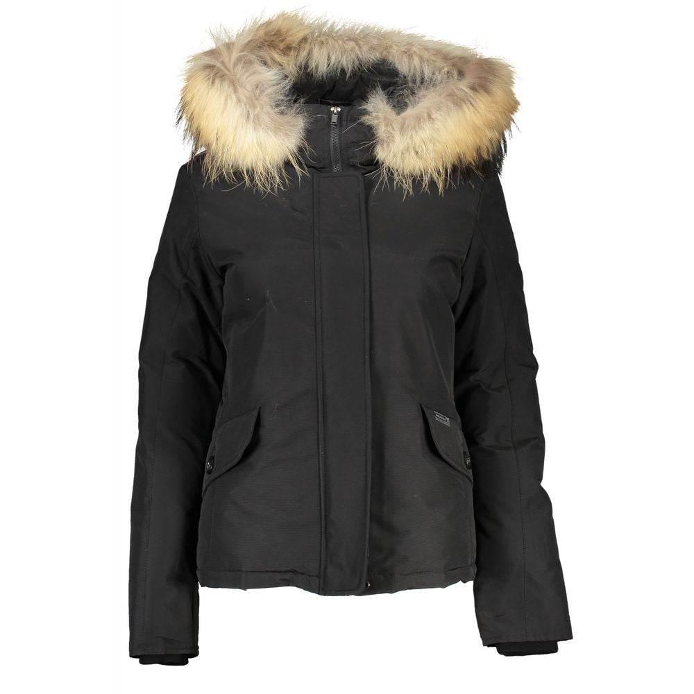 Woolrich Black Cotton Jackets & Coat - Hilstor