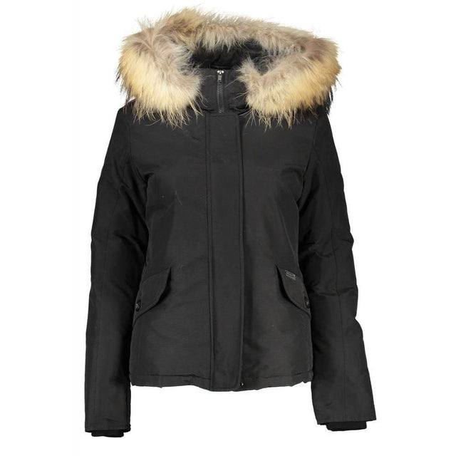 Woolrich Black Cotton Jackets & Coat - Hilstor