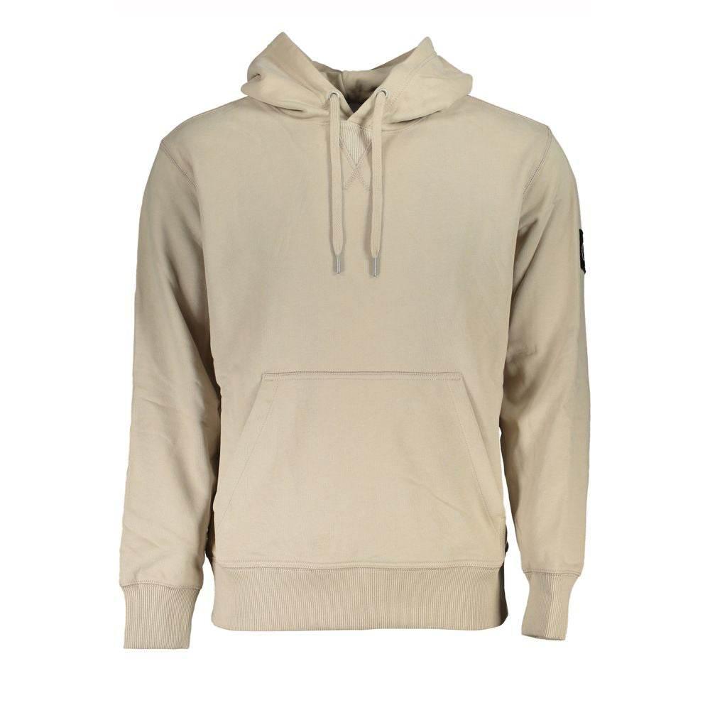 Calvin Klein Beige Cotton Hooded Sweatshirt - Hilstor