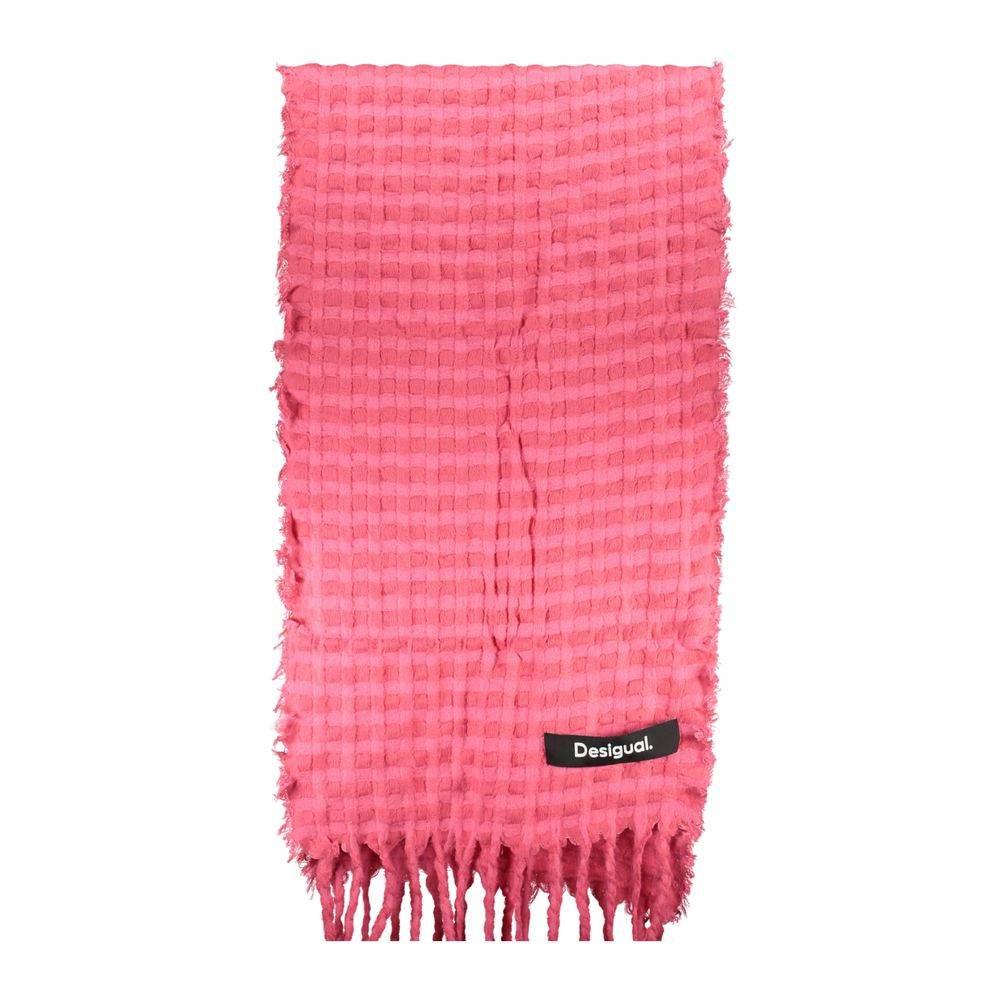 Desigual Pink Polyester Scarf - Hilstor