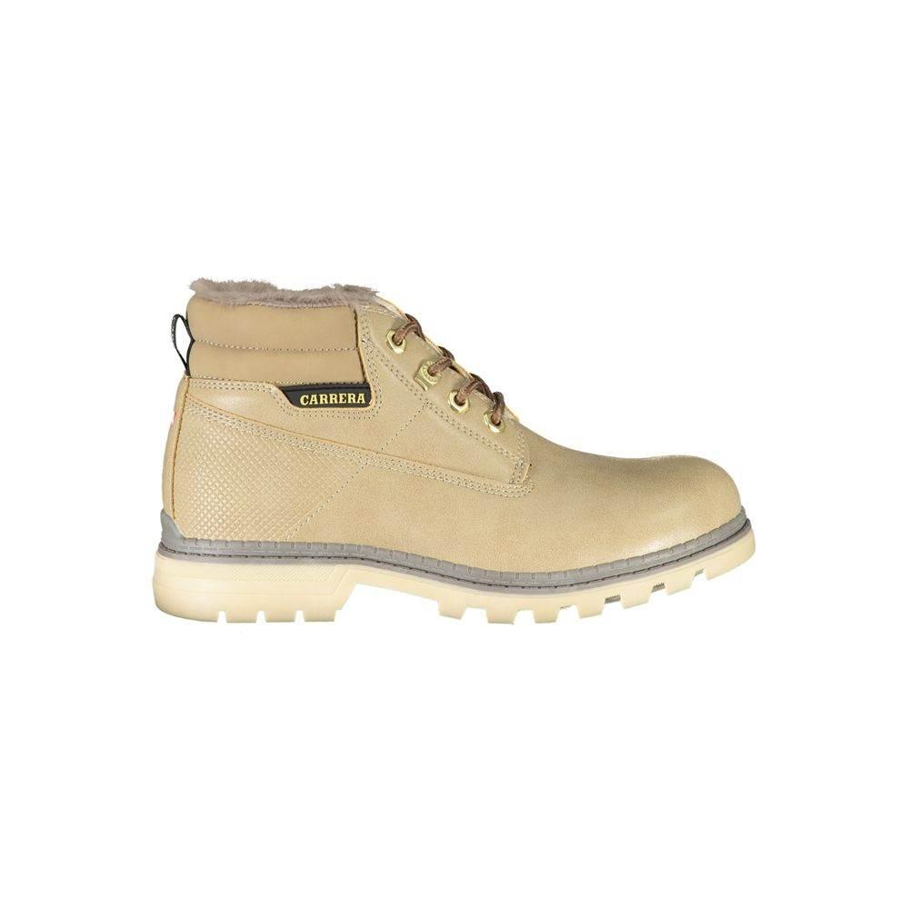 Carrera Beige Lace-Up Boots with Contrast Details - Hilstor