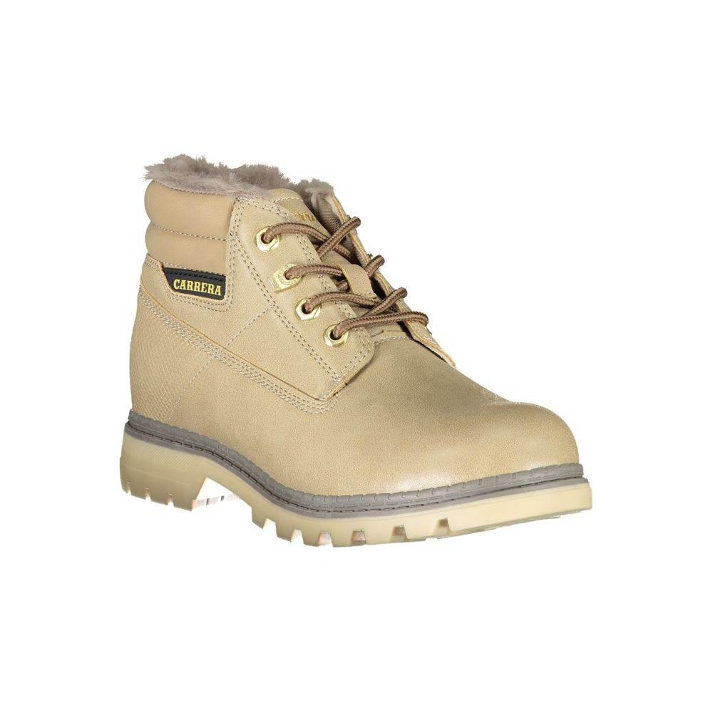 Carrera Beige Lace-Up Boots with Contrast Details - Hilstor