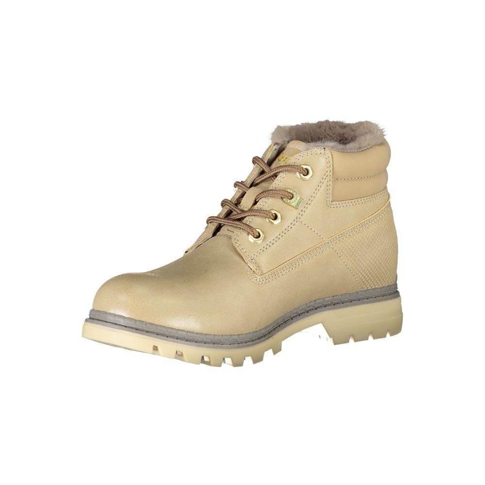 Carrera Beige Lace-Up Boots with Contrast Details - Hilstor