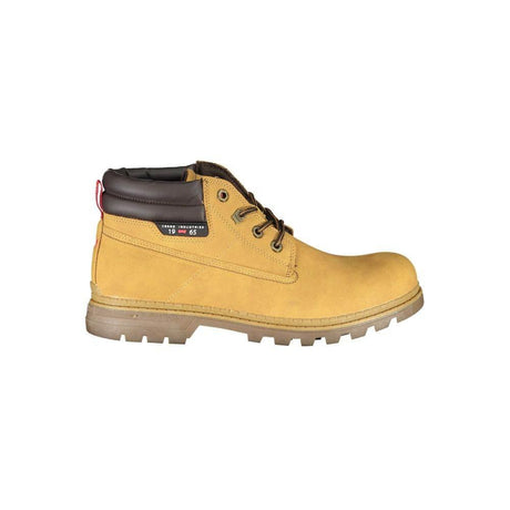 Carrera Chic Yellow Lace-Up Boots with Contrast Details - Hilstor