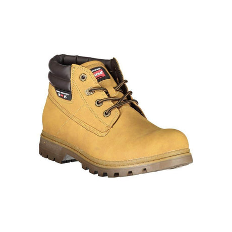 Carrera Chic Yellow Lace-Up Boots with Contrast Details - Hilstor