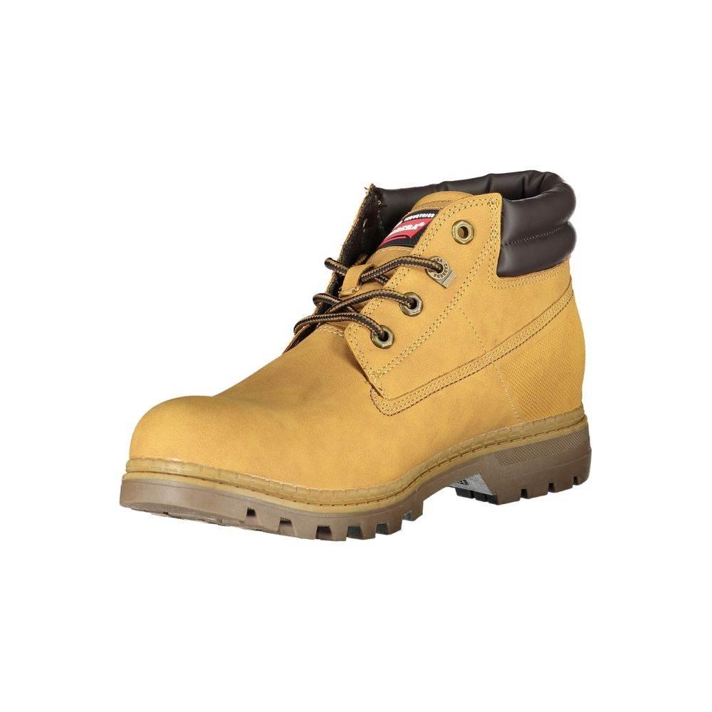 Carrera Chic Yellow Lace-Up Boots with Contrast Details - Hilstor