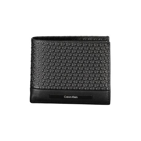 Calvin Klein Sleek Black Leather Wallet with Contrast Details - Hilstor