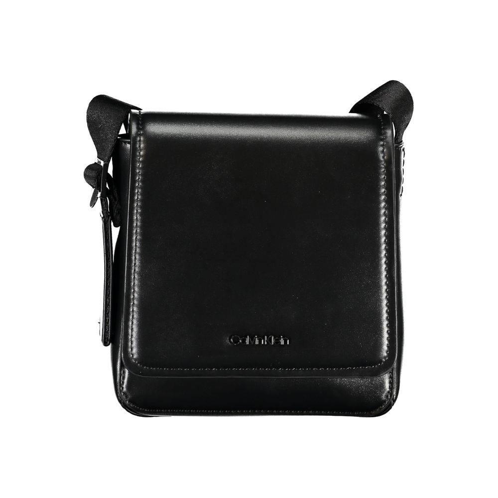 Calvin Klein Sleek Black Shoulder Bag with Logo Detail - Hilstor
