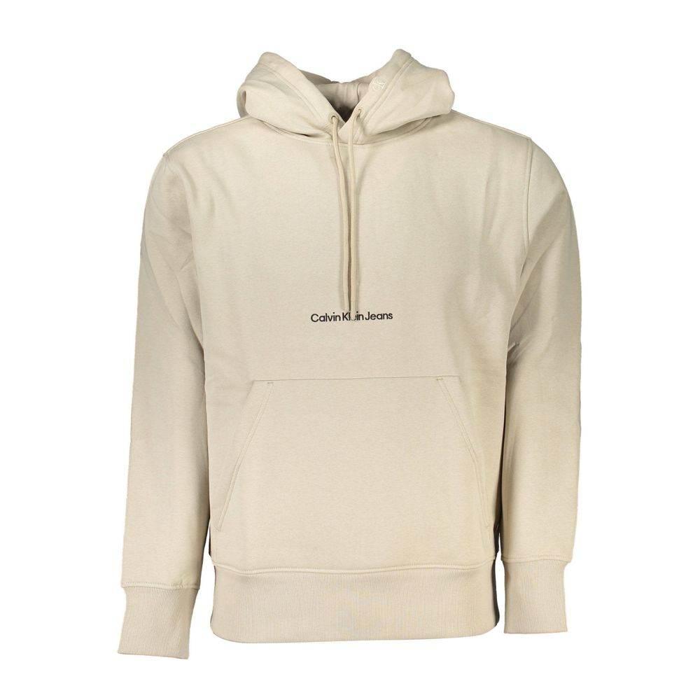 Calvin Klein Beige Fleece-Lined Hoodie - Timeless Comfort - Hilstor