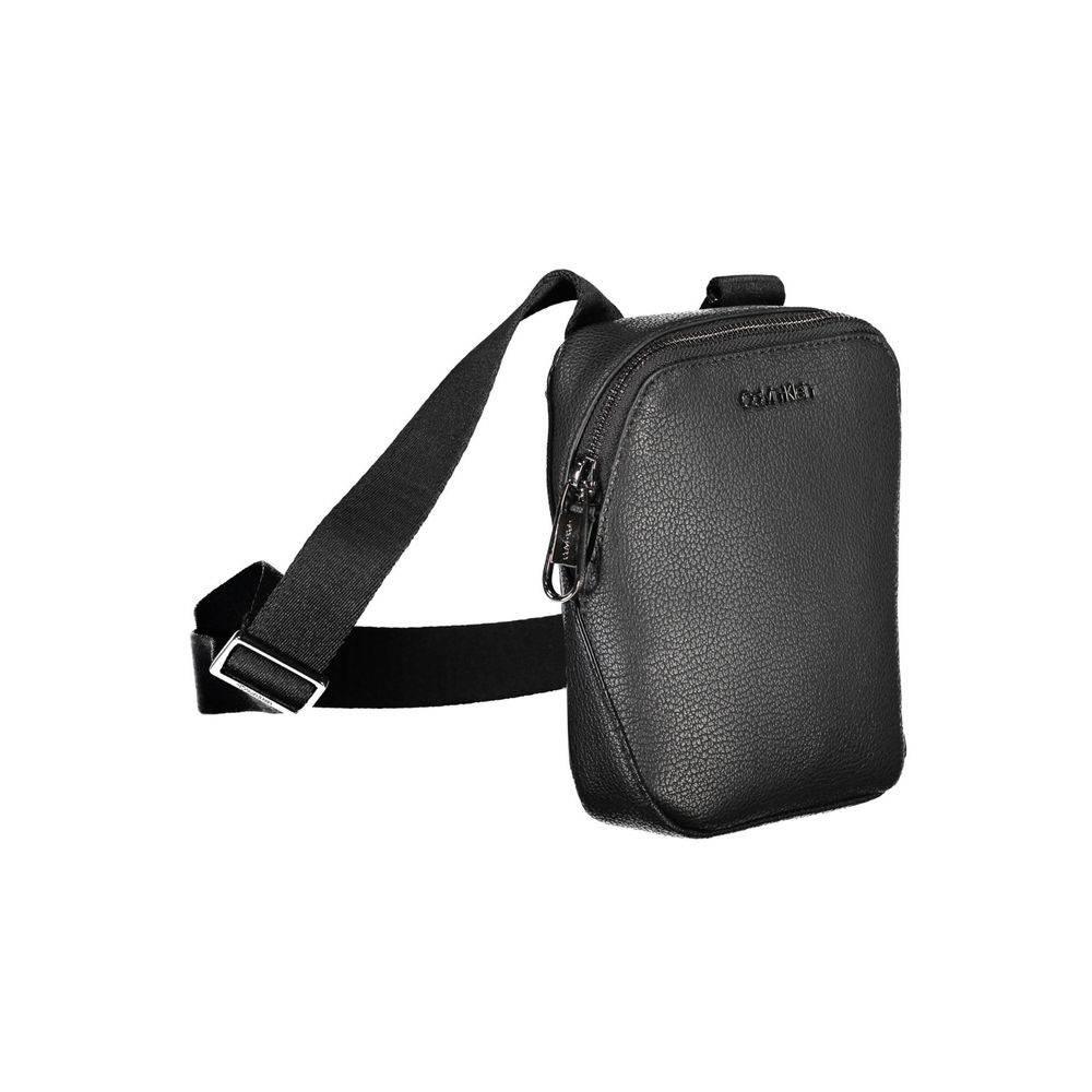 Calvin Klein Sleek Black Shoulder Bag with Logo Detail - Hilstor