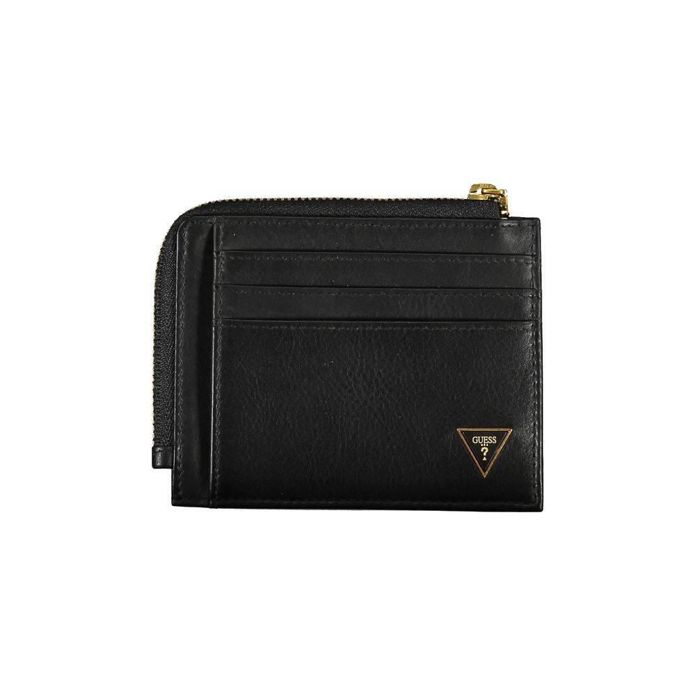 Guess Jeans Sleek Black Leather Wallet with RFID Block - Hilstor
