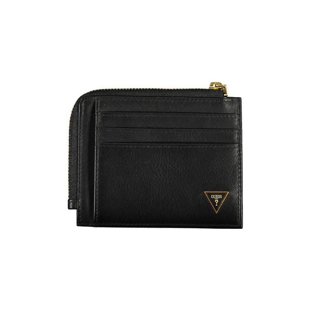 Guess Jeans Sleek Black Leather Wallet with RFID Block - Hilstor