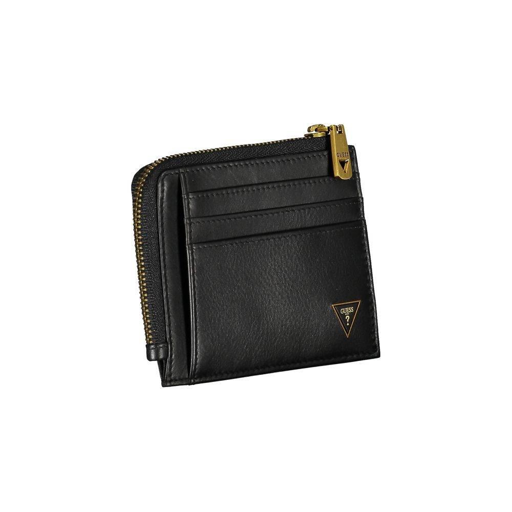 Guess Jeans Sleek Black Leather Wallet with RFID Block - Hilstor