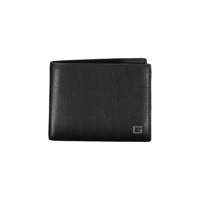 Guess Jeans Sleek Black Leather Dual Compartment Wallet - Hilstor