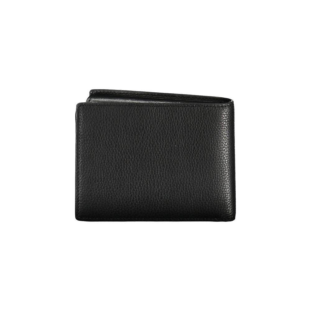 Guess Jeans Sleek Black Leather Dual Compartment Wallet - Hilstor
