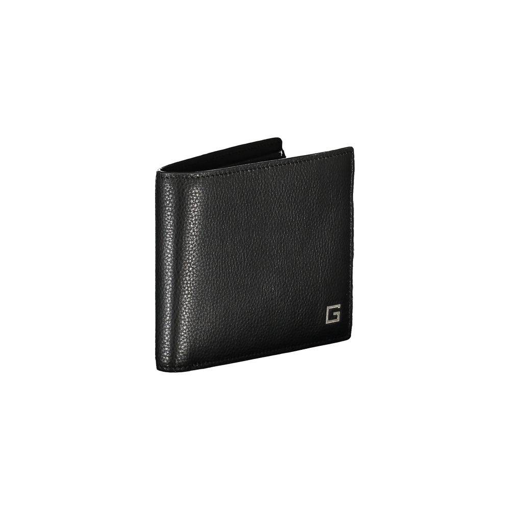 Guess Jeans Sleek Black Leather Dual Compartment Wallet - Hilstor