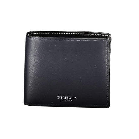 Tommy Hilfiger Elegant Blue Leather Bi-Fold Wallet - Hilstor