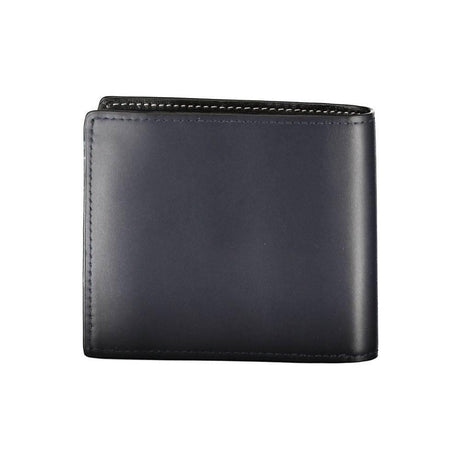 Tommy Hilfiger Elegant Blue Leather Bi-Fold Wallet - Hilstor