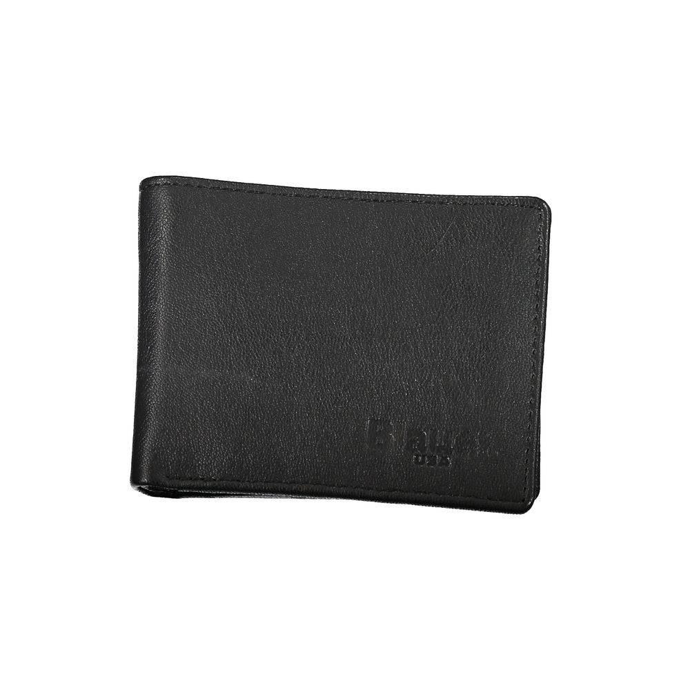 Blauer Elegant Black Leather Dual-Compartment Wallet - Hilstor