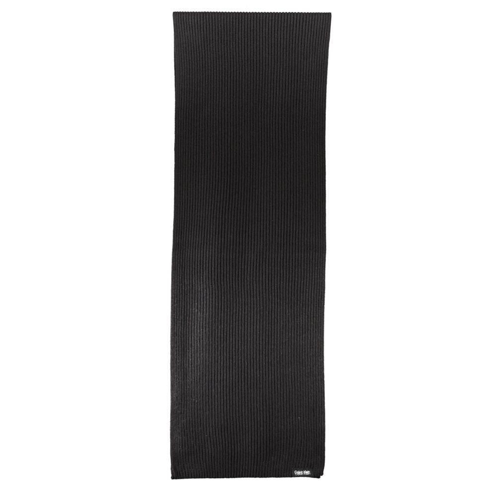 Calvin Klein Elegant Black Cotton Cashmere Scarf - Hilstor