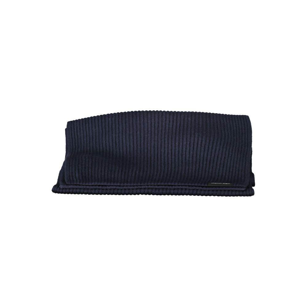 Calvin Klein Elegant Blue Cotton Cashmere Scarf - Hilstor