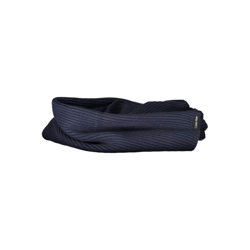 Calvin Klein Elegant Blue Cotton Cashmere Scarf - Hilstor