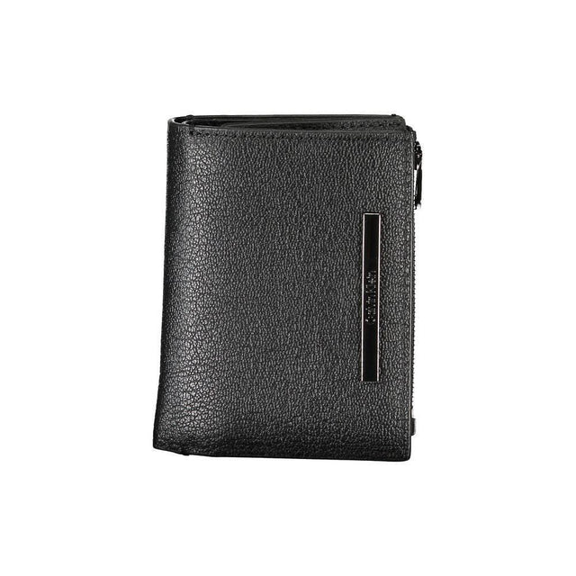 Calvin Klein Sleek Black Leather Wallet with Coin Purse - Hilstor