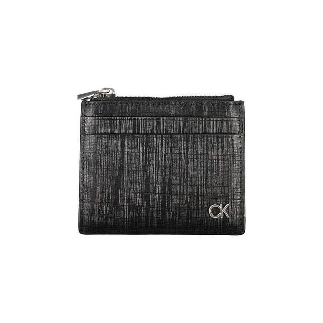 Calvin Klein Sleek Leather Card Holder with Zip Closure - Hilstor