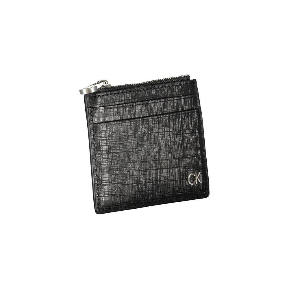 Calvin Klein Sleek Leather Card Holder with Zip Closure - Hilstor