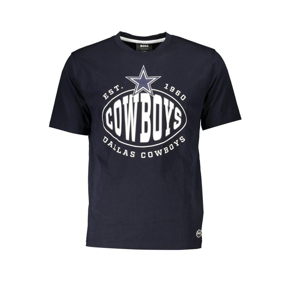 Hugo Boss Blue Cotton Men T-Shirt - Hilstor