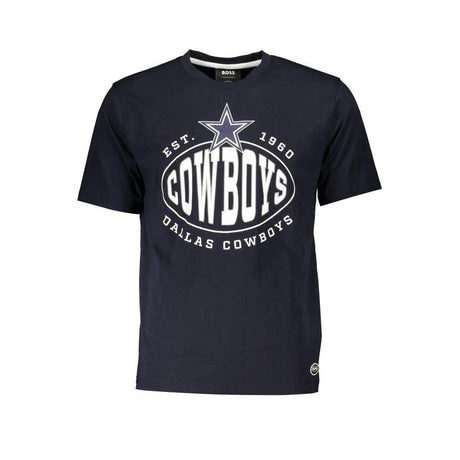 Hugo Boss Blue Cotton Men T-Shirt - Hilstor