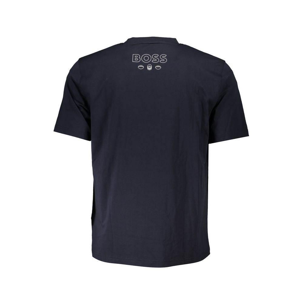 Hugo Boss Blue Cotton Men T-Shirt - Hilstor