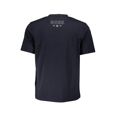 Hugo Boss Blue Cotton Men T-Shirt - Hilstor