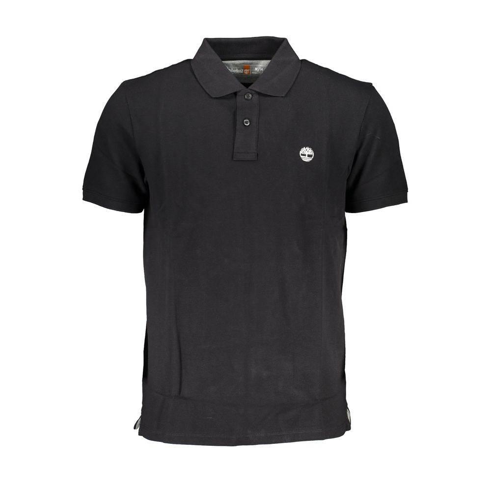 Timberland Black Cotton Polo Shirt - Hilstor
