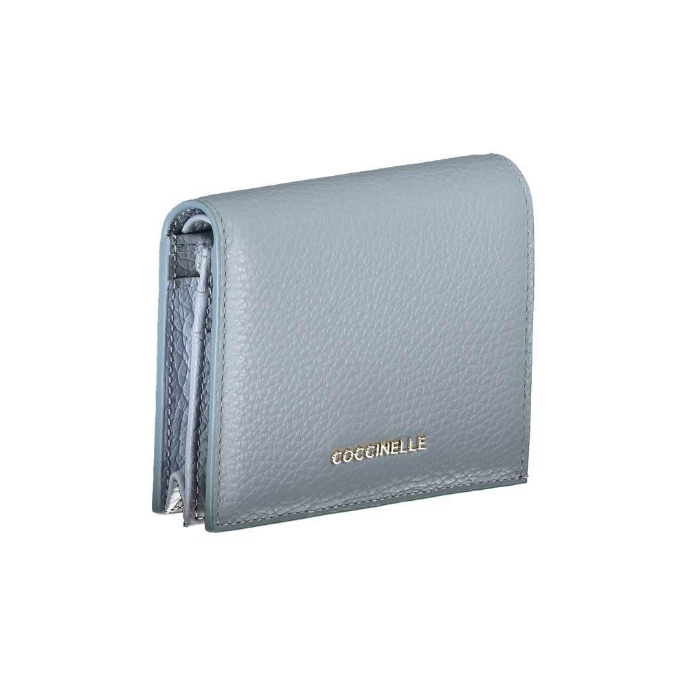 Coccinelle Light Blue Leather Wallet - Hilstor