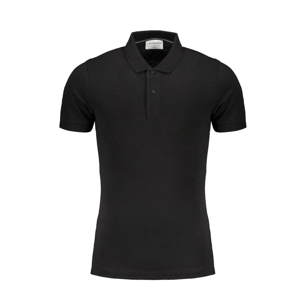 Calvin Klein Black Cotton Polo Shirt - Hilstor