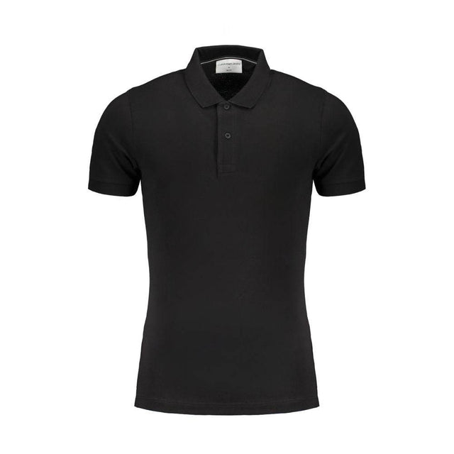 Calvin Klein Black Cotton Polo Shirt - Hilstor