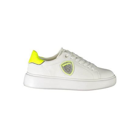 Blauer White Polyester Sneaker - Hilstor