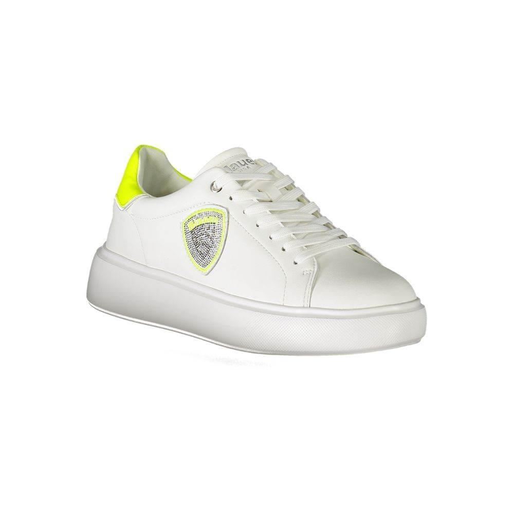 Blauer White Polyester Sneaker - Hilstor