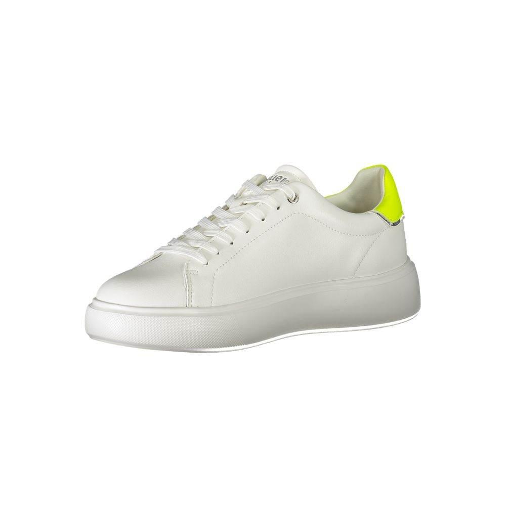 Blauer White Polyester Sneaker - Hilstor