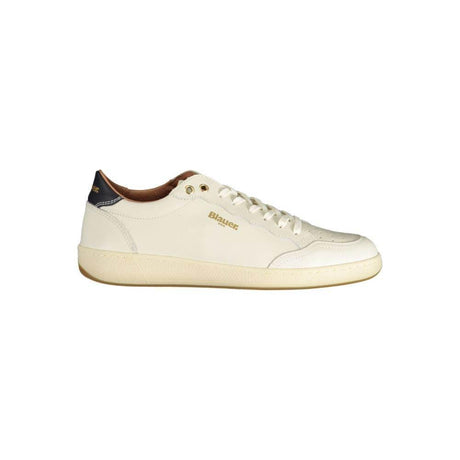 Blauer White Polyester Sneaker - Hilstor